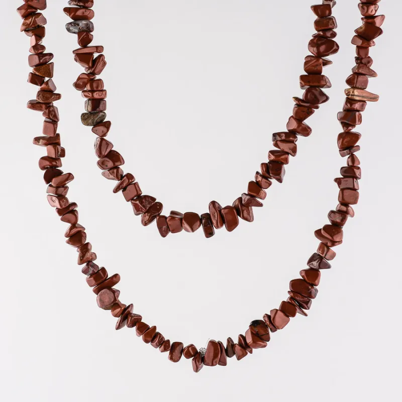 Sekaný náhrdelík - jaspis červený