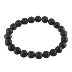 Guličkový náramok - Lávový kameň