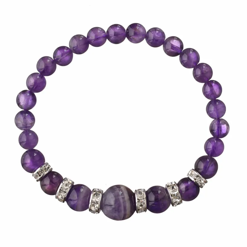Guličkový náramok so zírkónmi - ametyst