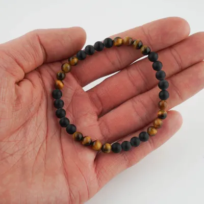 Pánsky náramok - ónyx, tigrie oko