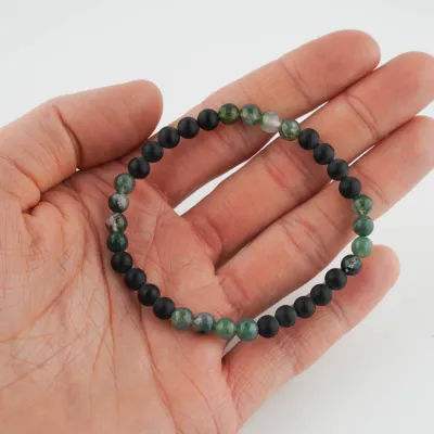 Pánsky náramok - ónyx, achát machový