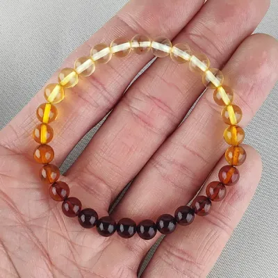 Jantár guličkový náramok