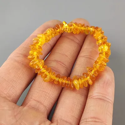 Detský náramok jantár svetlý transparent