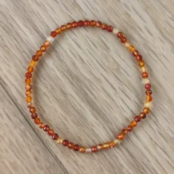Karneol facetovaný náramok